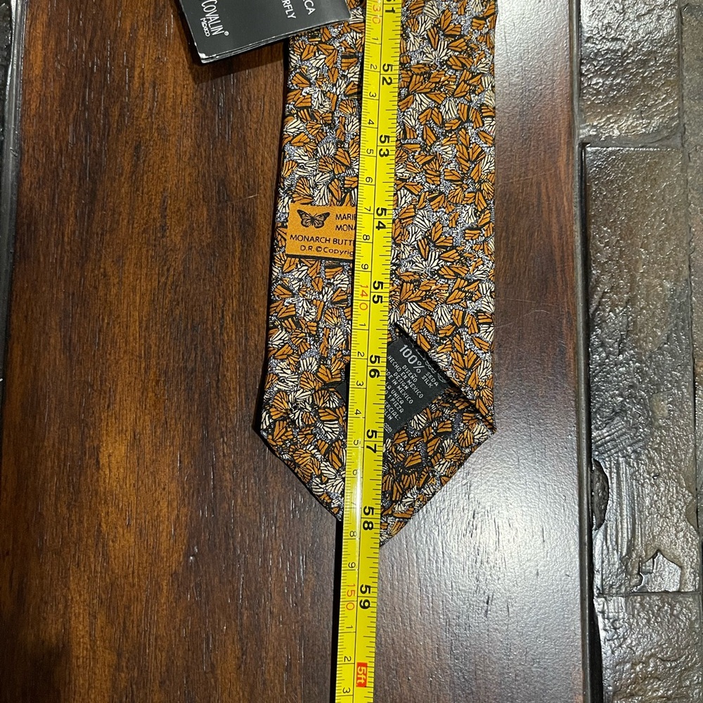 NWT Pineda Covalin Monarch Butterfly Silk Men's Tie - Picture 8 of 10